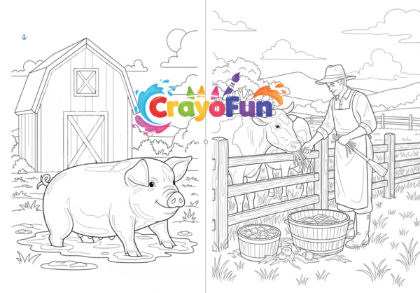My Fun Farm Coloring Book – Printable Farm Animal Coloring Pages for Kids Ages 6–7 - Image 3