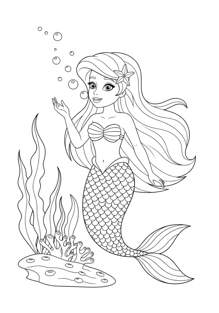 Under the Sea coloring book for kids ages 6-7