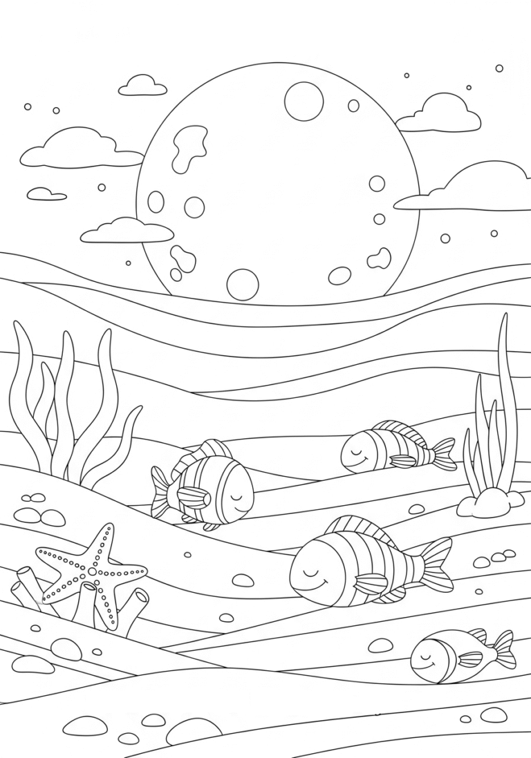 Under the Sea coloring book for kids ages 6-7