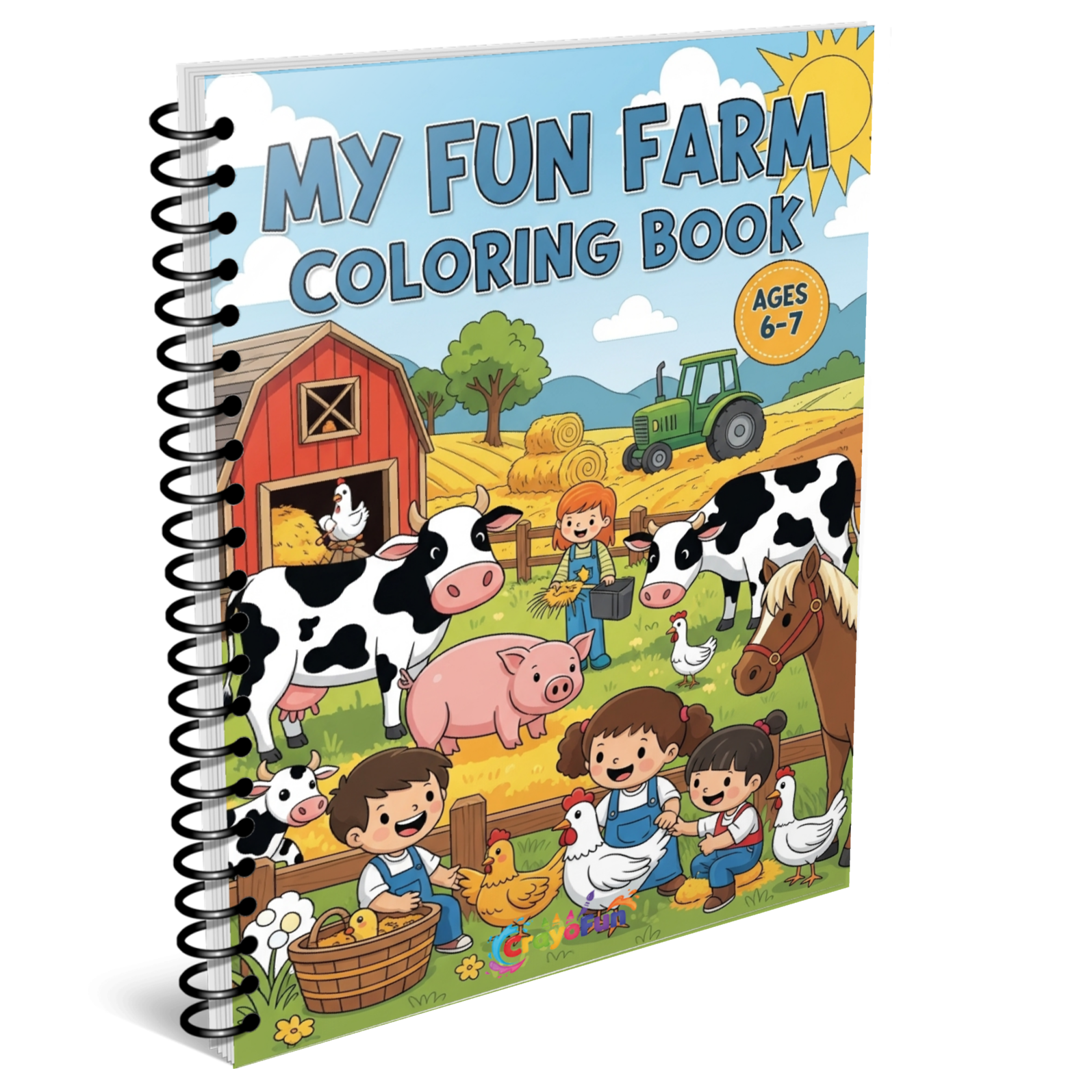 My Fun Farm Coloring Book for Kids Ages 6-7