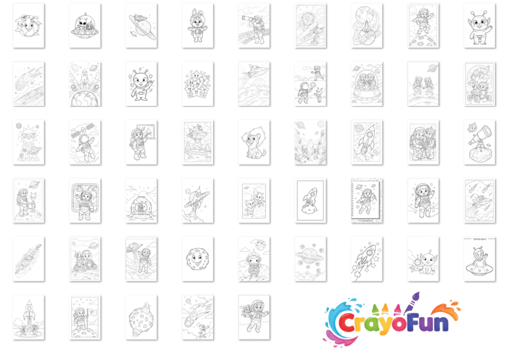 Space Explorers Coloring Book for Kids Ages 6-7