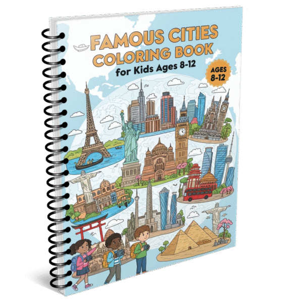 Famous Cities Coloring Book