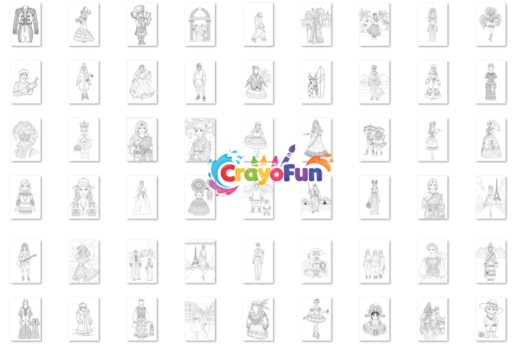 World Fashion Coloring Book