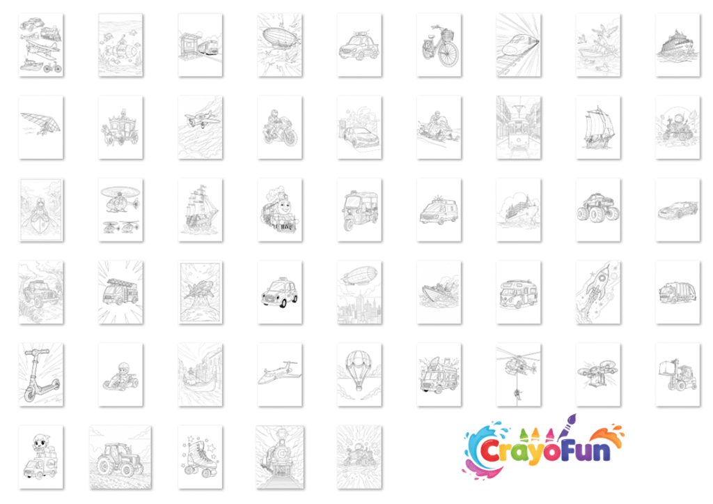 transportation coloring book