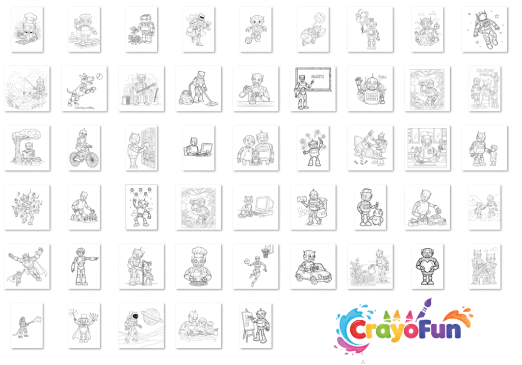 Robots Coloring Book for Kids Ages 6–7