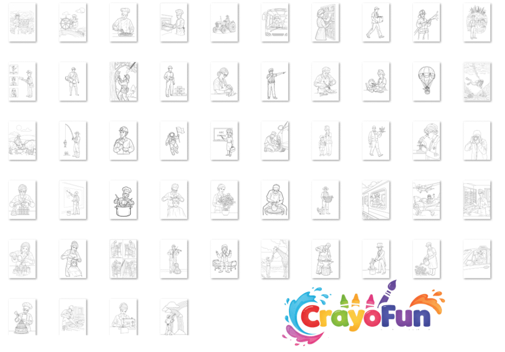 Jobs Coloring Book for Kids Ages 6-7