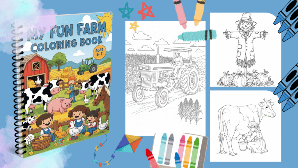 My Fun Farm Coloring Book for Kids Ages 6-7