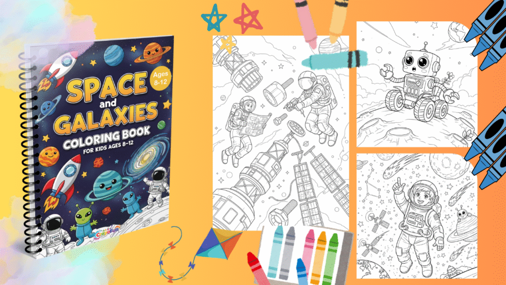Space and Galaxies coloring book