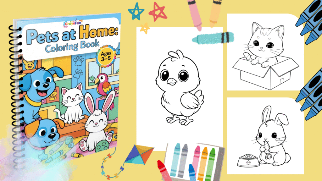 Pets at Home Coloring Book for Kids Ages 3–5